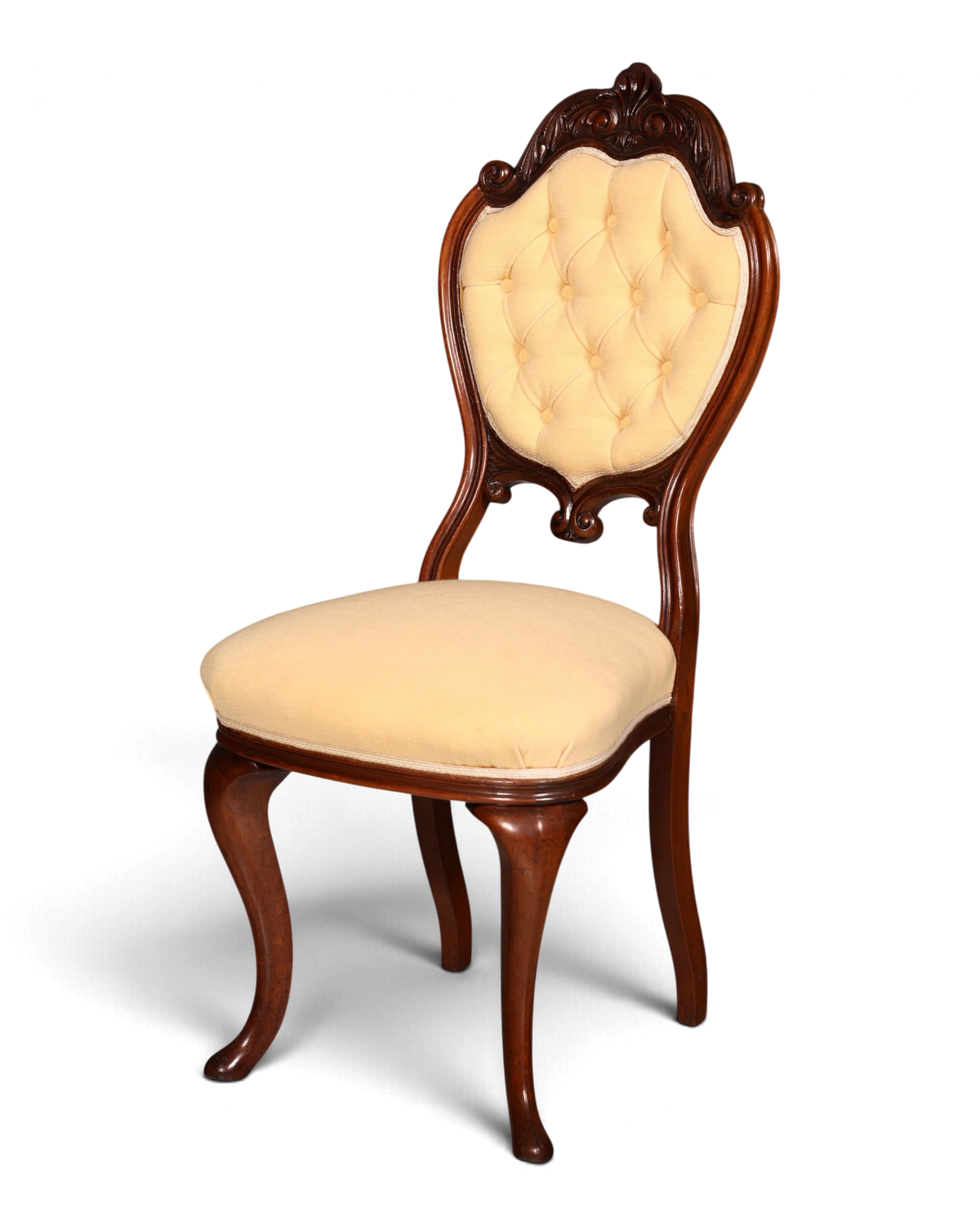 Beautiful antique Louis Philippe Chippendale chair, upholstered chair with button tufting, parlor chair, secretary chair, kitchen chair, 1 of 2