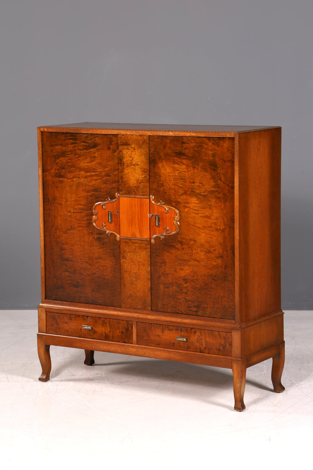 G149 Finish cm Stilvoller Original Art Deco Schrank Vertiko Sideboard um 1930 Highboard Kommode