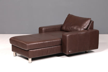 Beautiful Stressless E200 Recamier genuine leather brown chaise longue ottoman leather sofa vintage recliner