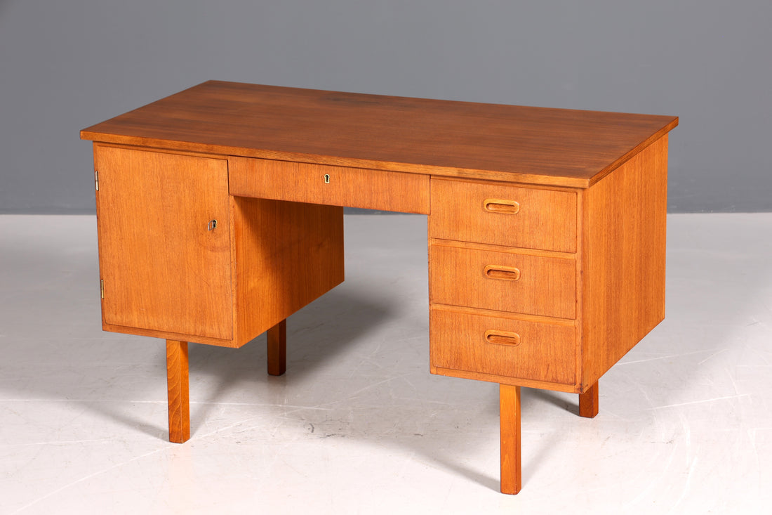 Beautiful Mid Century Desk Danish Design Teak Wood Office Table Vintage Office Table