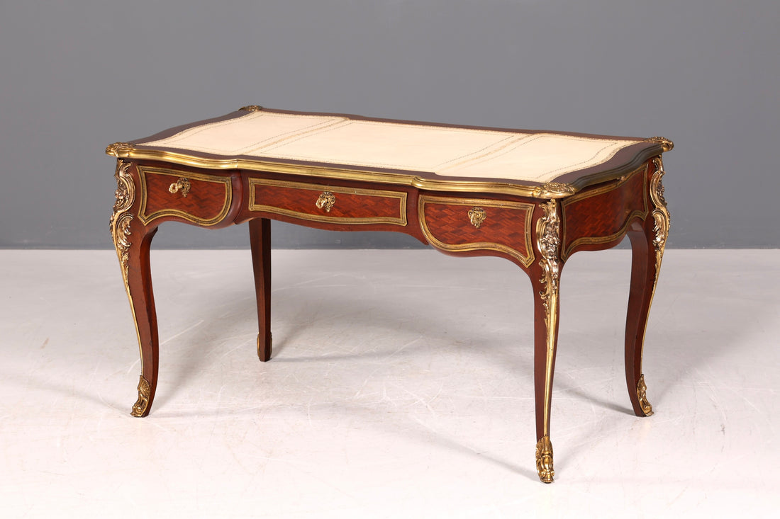 G078 Finish - Louis XV Barock Schreibtisch usw. Messing Zarge, Preis muss ich noch recherchieren