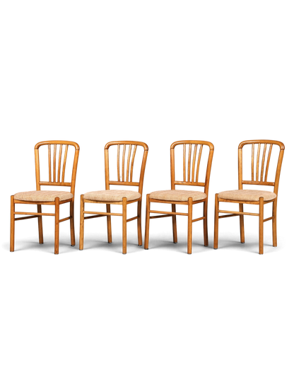 4x Schlichte Mid Century Stühle Retro Stuhlset Danish Design Küchenstühle Esszimmer Stühle