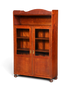 Hauptstadt Möblerei Jugendstil Vitrine aus Eiche um 1900 mit Glastüren und offenem Ablagefach oben
