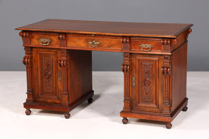 Traumhafter Gründerzeit Schreibtisch Jugendstil Bürotisch echt Holz Antik Desk