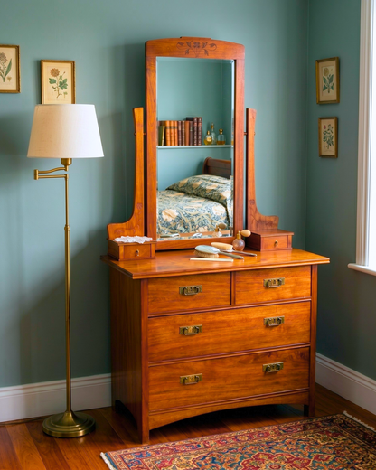 Traumhafte Jugendstil Kommode Antik Sideboard mit Spiegel Flurkommode Frisierkommode