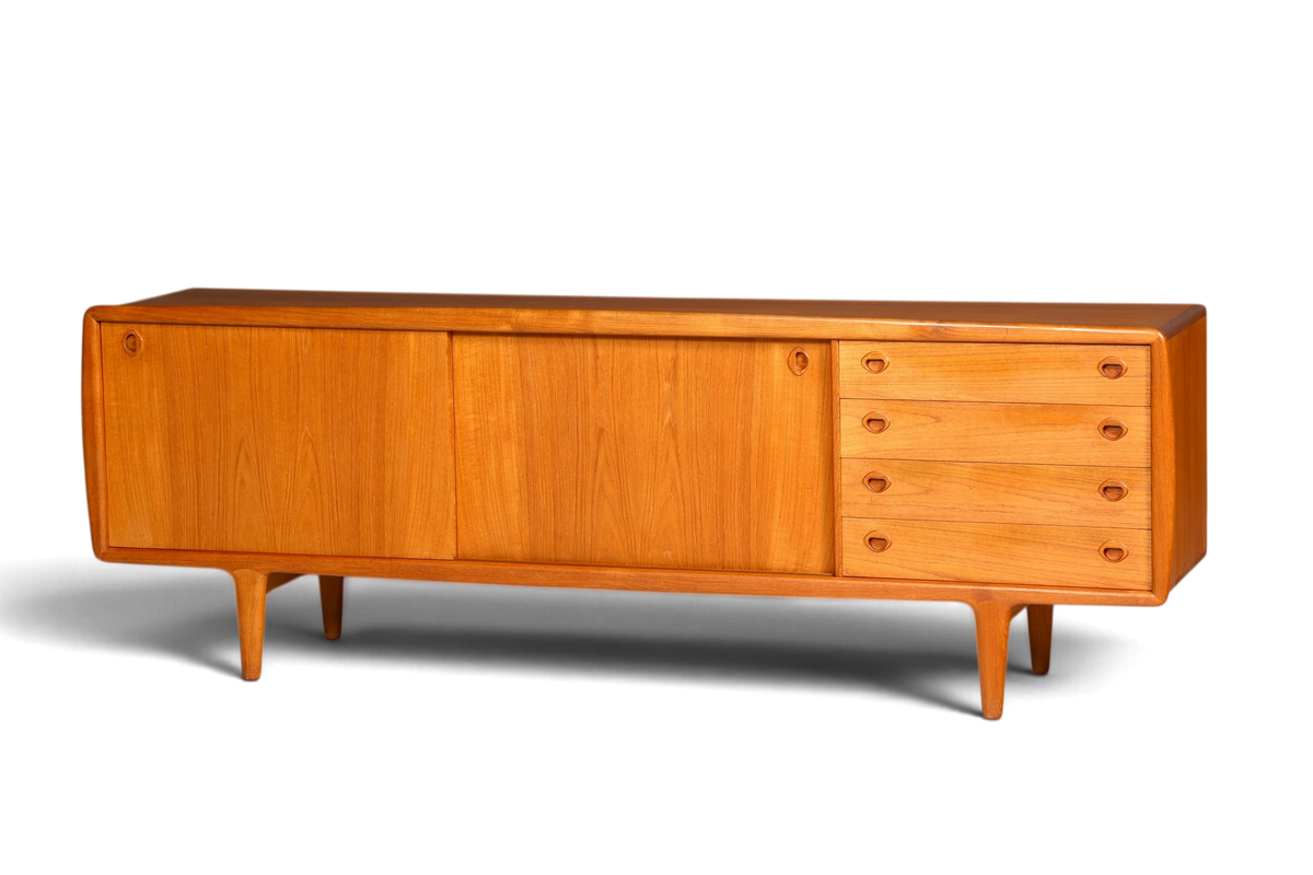 H.P. Hansen XXL Sideboard Teak Holz TV Kommode Vintage – Hauptstadt Möblerei Berlin