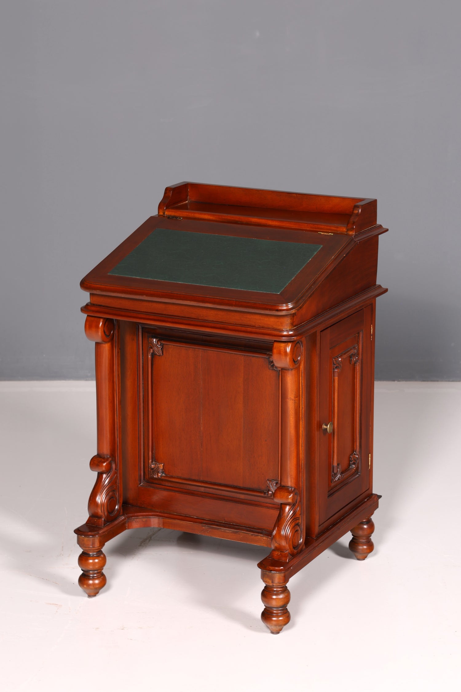 Beautiful English Davenport Writing Desk Secretary with Leather Inlay, Antique Vintage Chest of Drawers