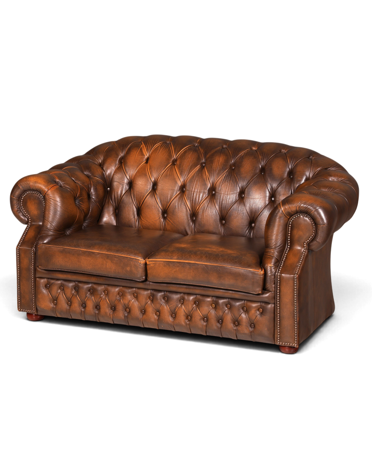 Original Chesterfield Centurion 2-Sitzer Couch Englisches echt Leder – Hauptstadt Möblerei Berlin