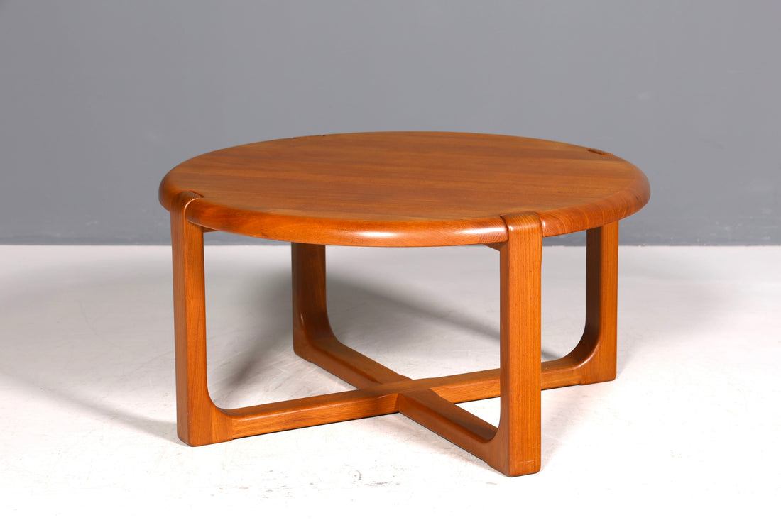 Stylish mid-century coffee table, teak wood side table designed by Niels Bach for Randers. Vintage Coffee Table 60s living room table