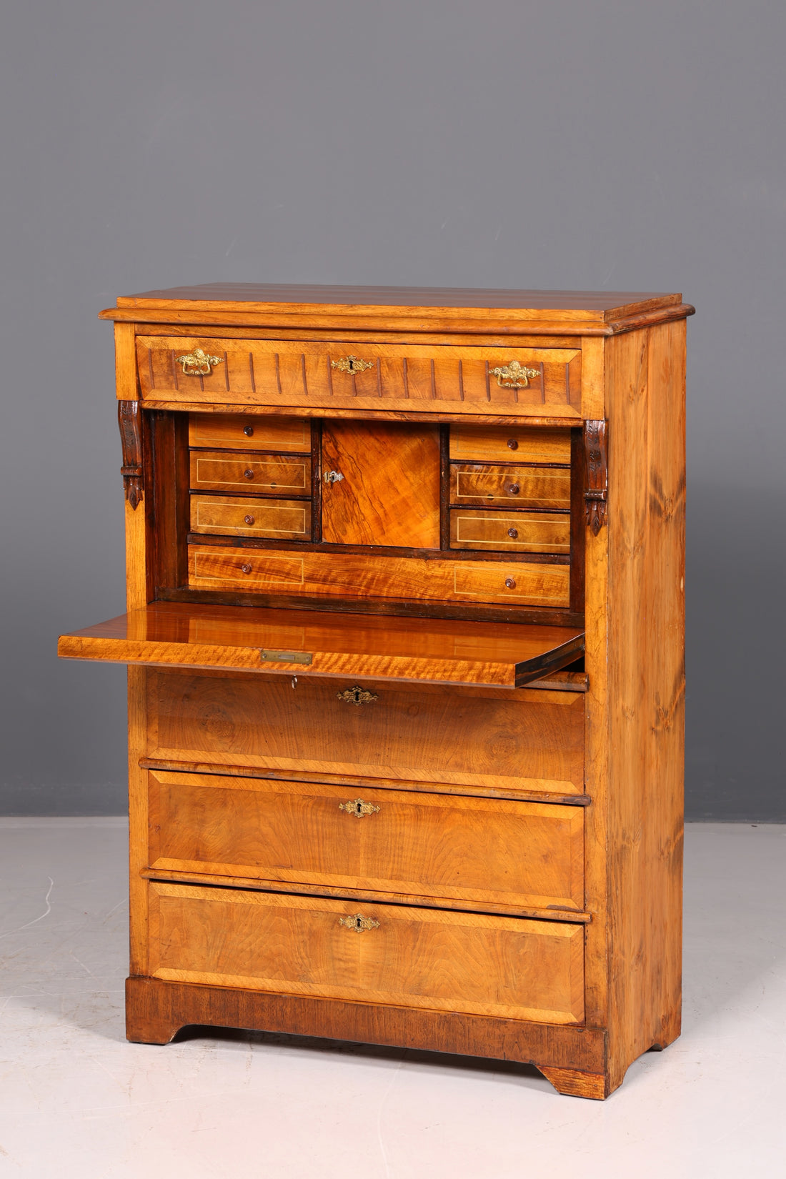 Beautiful Gründerzeit Secretary Desk, Art Nouveau Chest of Drawers, Antique Vertiko, Vintage