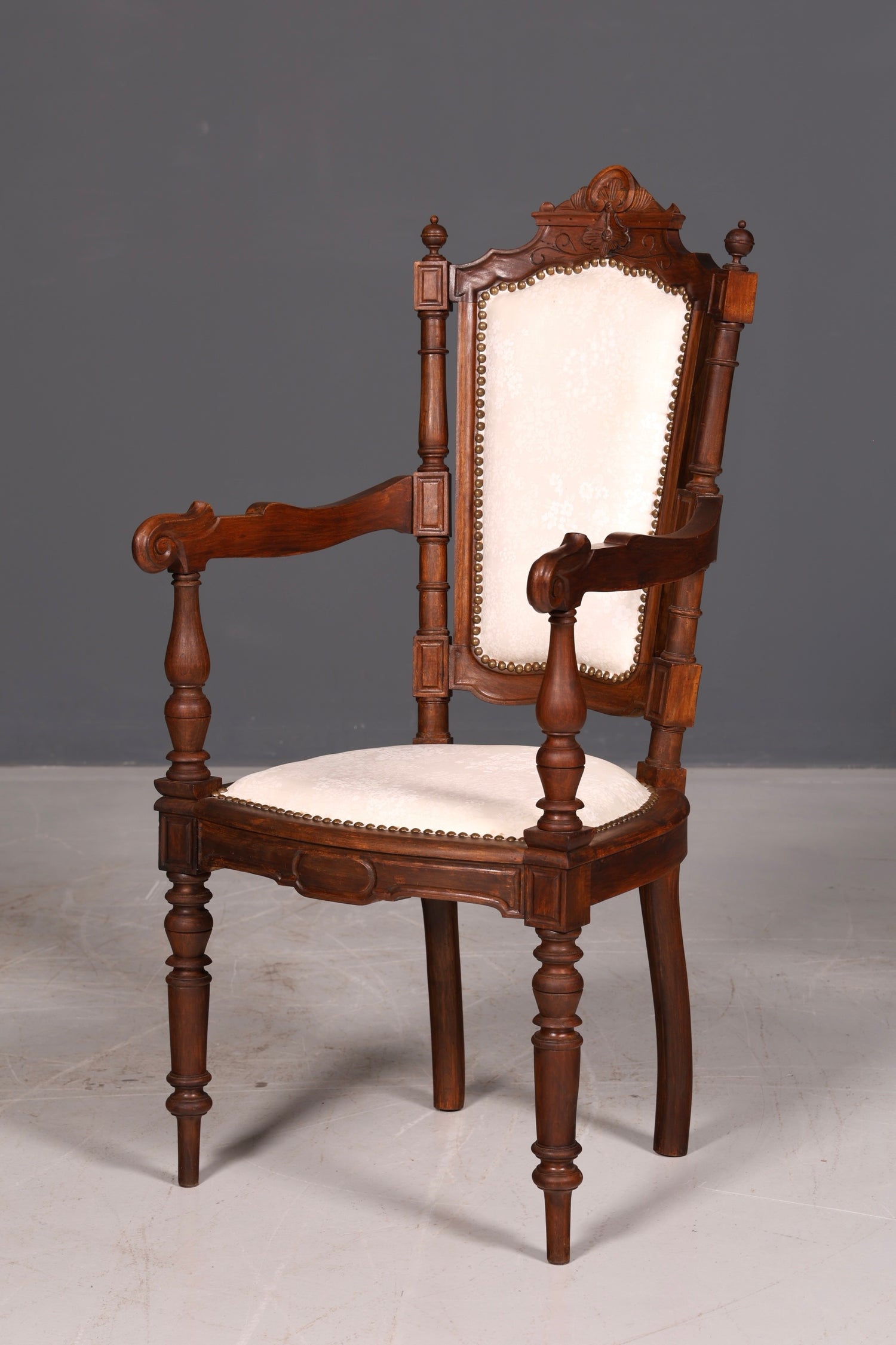 Edler Neorenaissance Armlehnstuhl Antik Stuhl Gründerzeit Sekretär Stuhl Schreibtischstuhl Polsterstuhl 2 von 2
