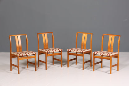 4x Schlichte Mid Century Stühle Nussbaum Retro Stuhlset Danish Design Küchenstühle