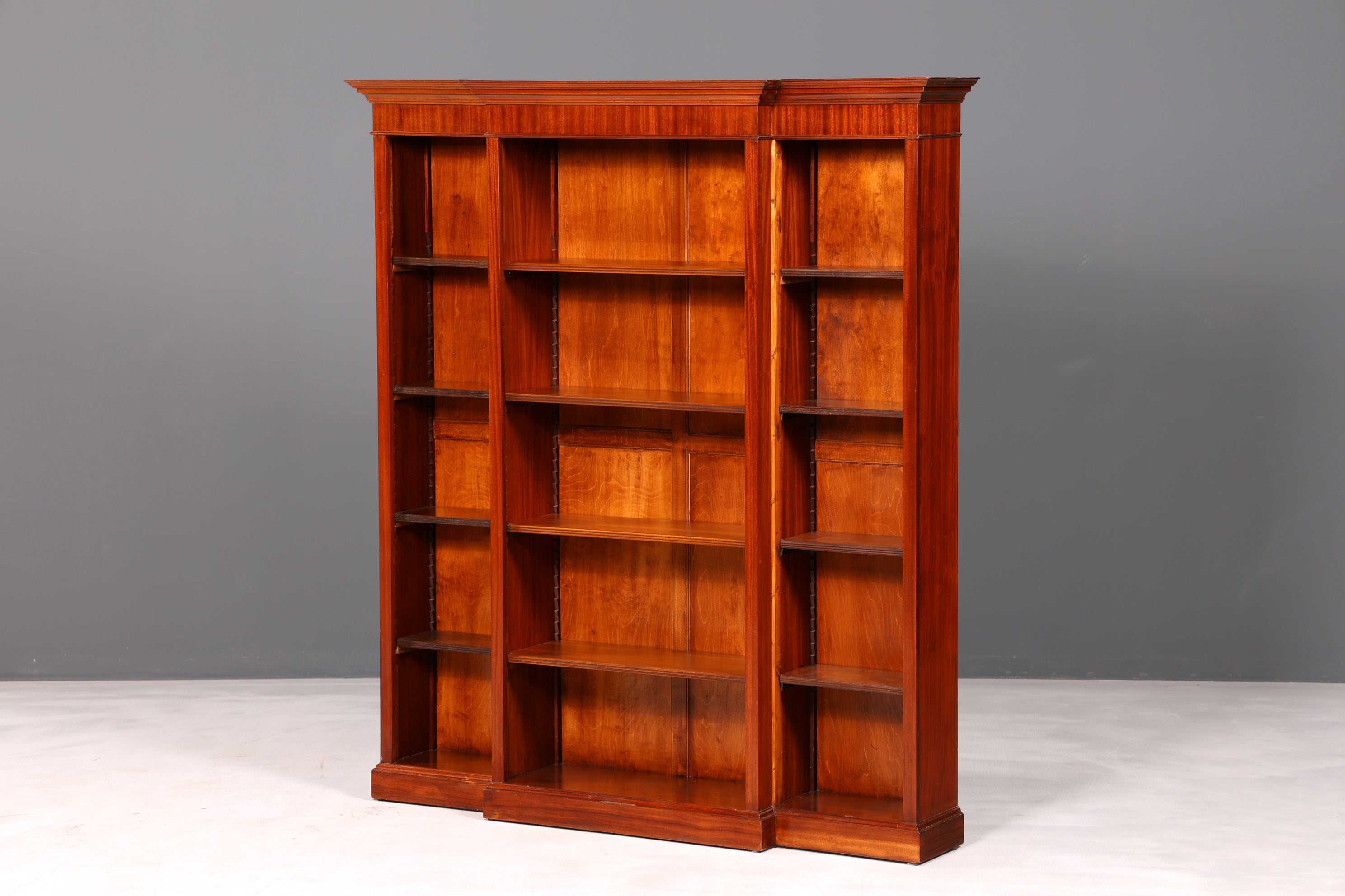 Beautiful XXL English Bookcase Antique Shelving Unit Freestanding Bookcase Bookshelf Book Storage Real Wood