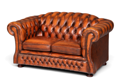Stilvolles Original Chesterfield Sofa 2-Sitzer Couch Echt Leder Englisch Polstersofa