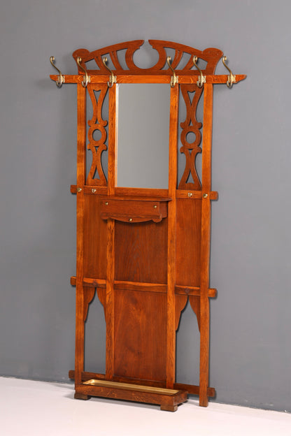 Traumhafte Jugendstil Flur Garderobe Antik Gründerzeit Kleiderwand Wandgarderobe Vintage