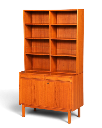 Traumhaftes Mid Century Regal Teak Holz Schrank Danish Design Retro Kommode Vintage Bücherregal 60er Jahre 2 von 2