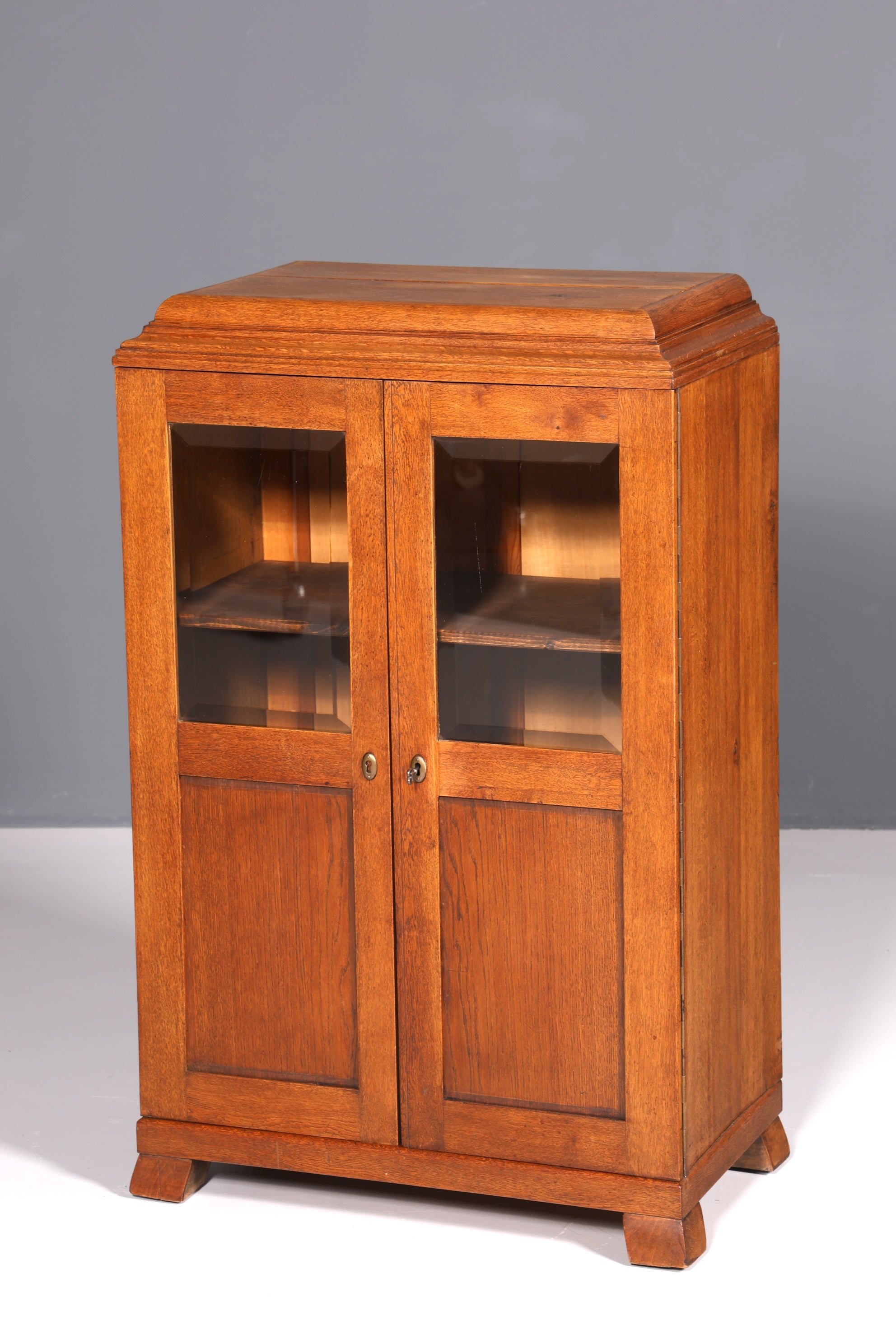 Traumhafte Jugendstil Vitrine Antike Holz Bücherschrank Eiche Antik Schrank Geschirrschrank