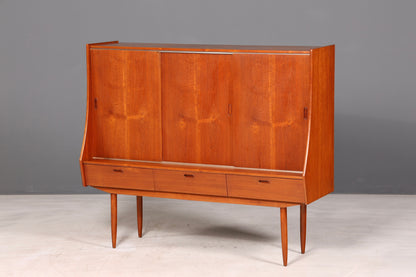 Dreamy mid-century sideboard, teak highboard cabinet, vintage Danish design chest of drawers