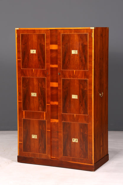 Wunderschöner Maritimer Schrank Military Chest Kleiderschrank Eibe Vertiko Antik Kolonial Dielenschrank