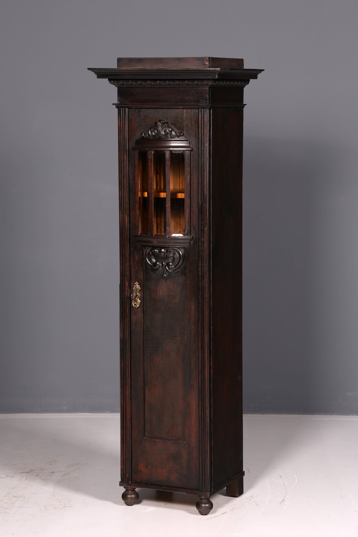 Magnificent Art Nouveau oak display cabinet, antique bookcase, dish cabinet, glass cabinet, antique cabinet, 2 of 2