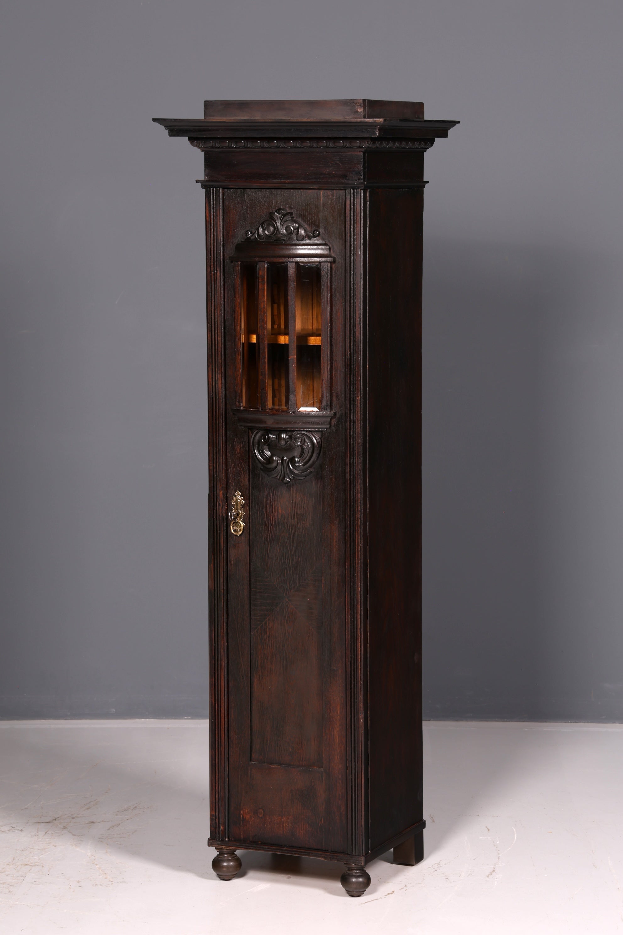 Magnificent Art Nouveau oak display cabinet, antique bookcase, dish cabinet, glass cabinet, antique cabinet, 2 of 2