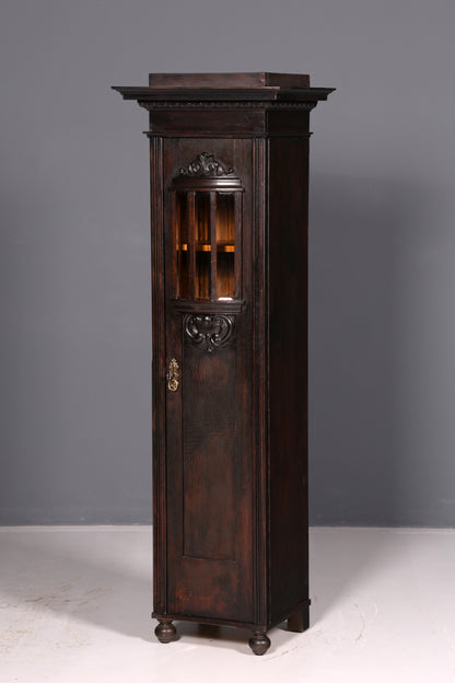 Magnificent Art Nouveau oak display cabinet, antique bookcase, dish cabinet, glass cabinet, antique cabinet, 2 of 2