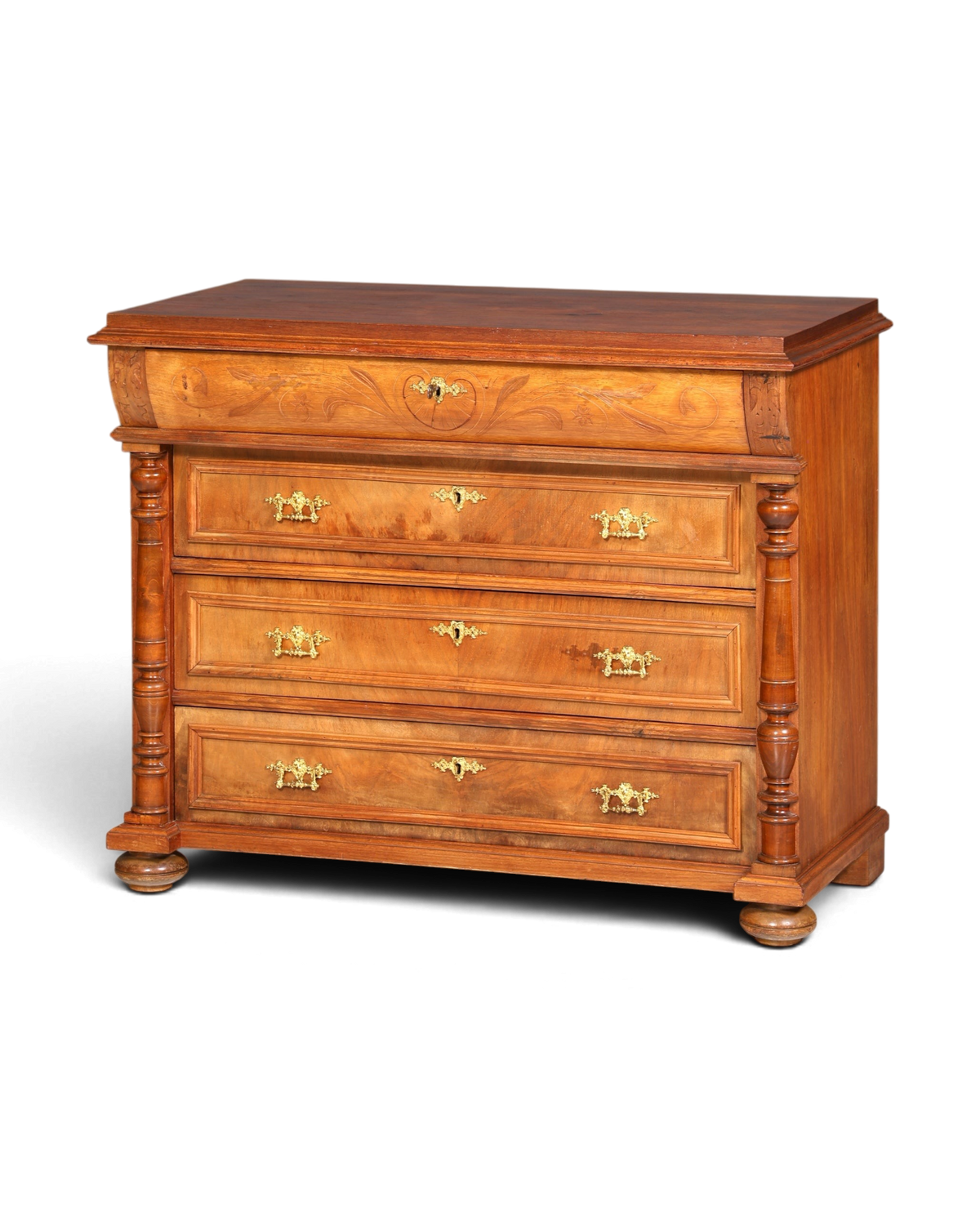 Gründerzeit Kommode Louis Philippe Nussbaum Vertiko Sideboard 1880 – Hauptstadt Möblerei Berlin