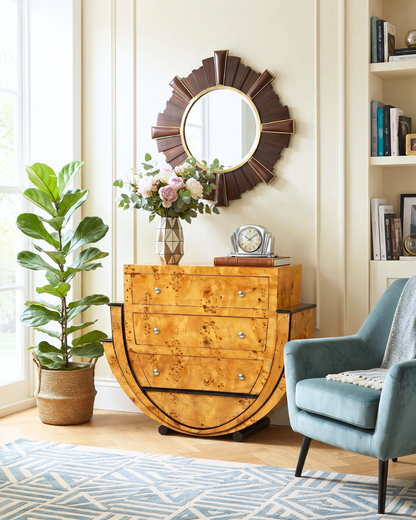 Edles Art Deco Stil Sideboard Wandkonsole Biedermeier Antik Stil Kommode Echt Holz Handarbeit