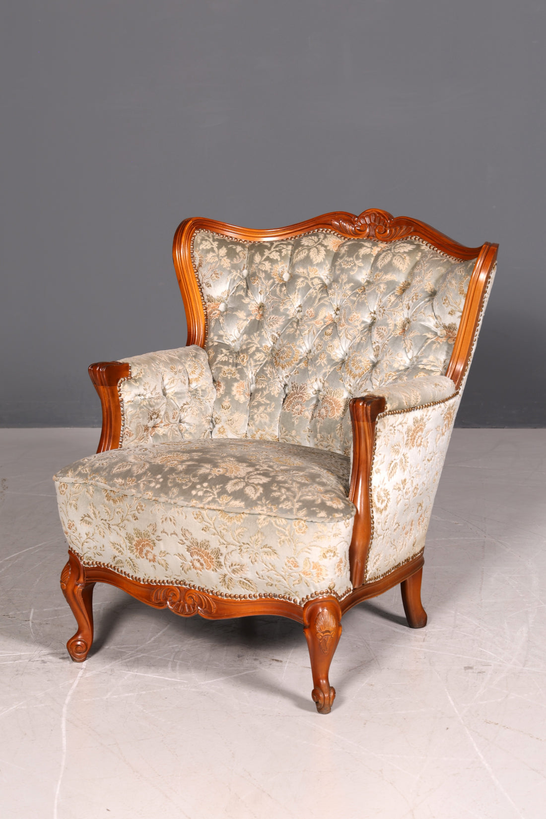 Wunderschöner Chippendale Sessel Antik Barock Stil Chesterfield Armlehnsessel 1 von 2