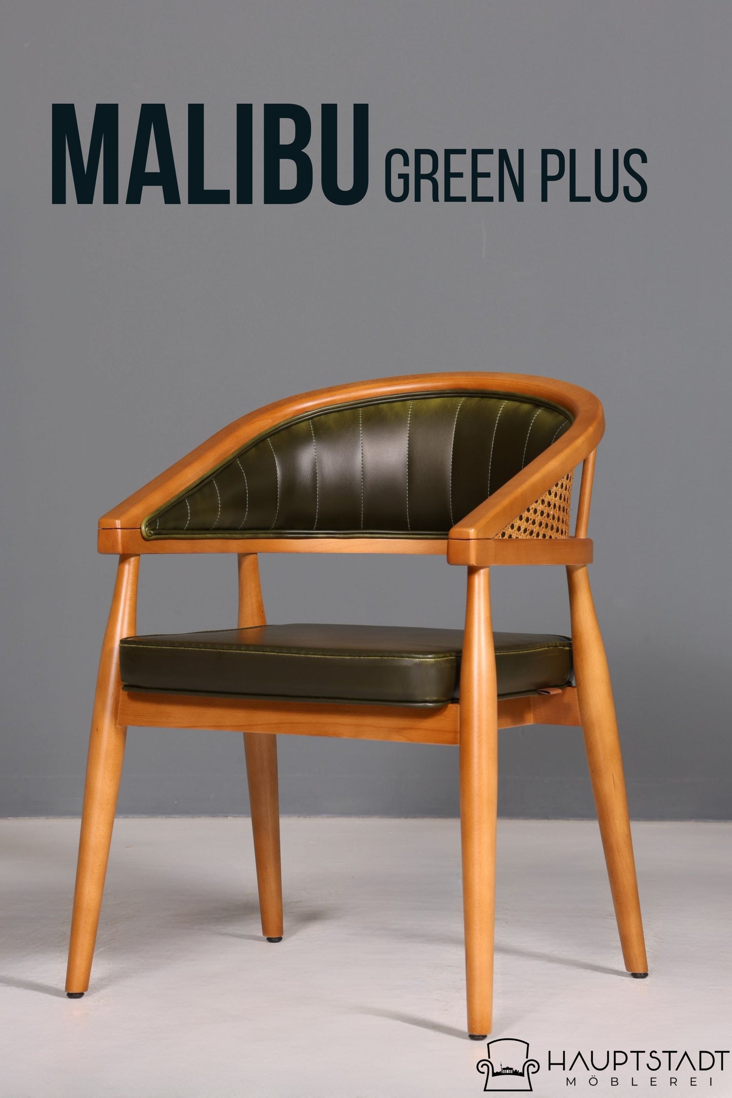 Edler Korbgeflecht Esszimmer Stuhl &quot;Malibu Plus Green&quot; Küchenstuhl Armlehnstuhl Buche Sekretär Stuhl