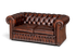 Hauptstadt Möblerei Centurion Chesterfield 2-Sitzer Sofa aus braunem Echtleder mit klassischer Knopfheftung