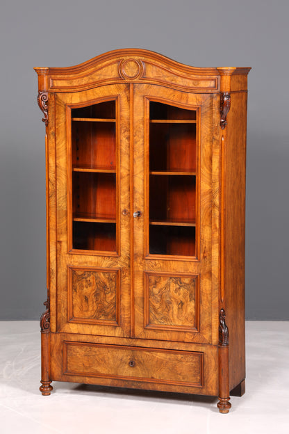 Traumhafte Louis Philippe Vitrine Antik Biedermeier Schrank echt Holz um 1880