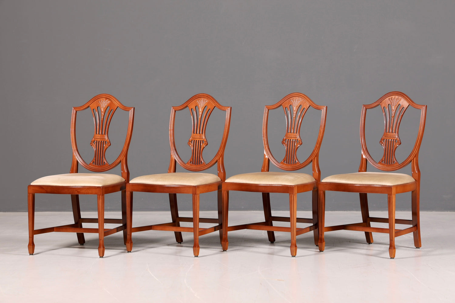 Noble Set of 4 English Chairs Hepplewhite Style Dining Chairs Antique Dining Chairs Kitchen Chairs Chair Set Vintage