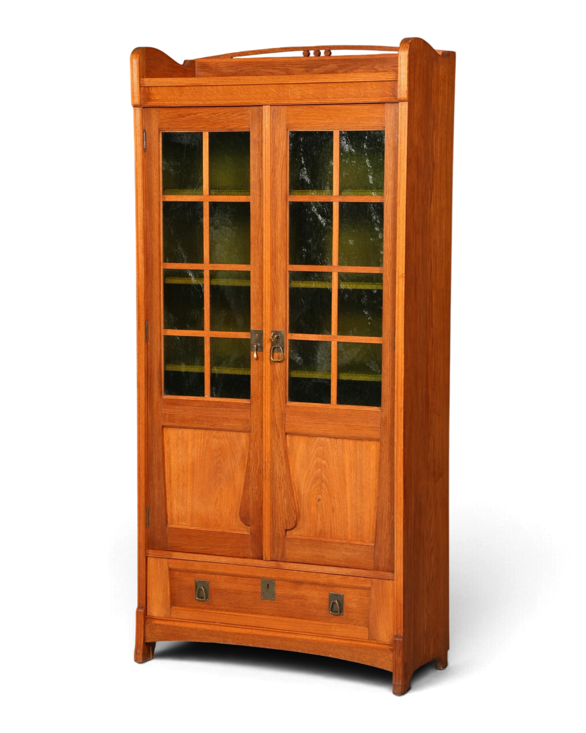 I175 Finish Traumhafte Jugendstil Vitrine Antike Holz Bücherschrank Eiche Antik Schrank Geschirrschrank (Kopie)