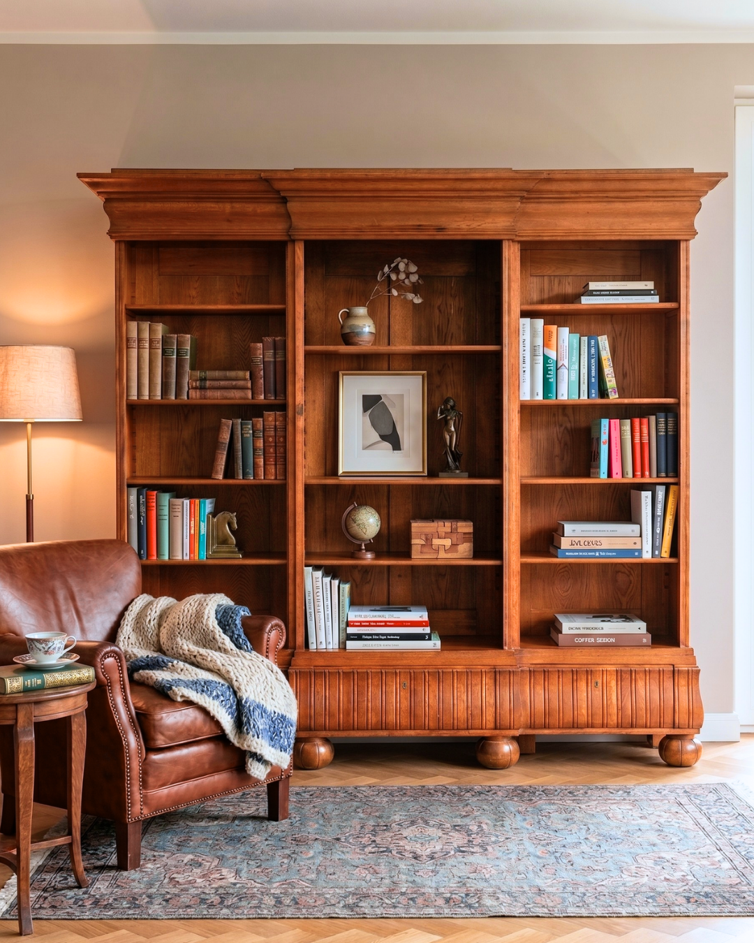 Dreamlike Art Nouveau Bookcase Shelf Wilhelminian Era circa 1900 Antique Book Storage Oak