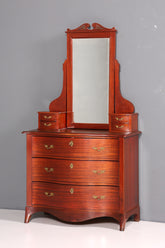 Wunderschöne Englische Kommode mit Spiegelaufsatz Barock Stil Frisierkommode Holz Schrank Flurschrank