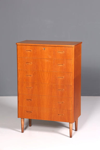 Wunderschöne Mid Century Kommode Teak Holz Vertiko Danish Design Vintage Schubladen Kommode