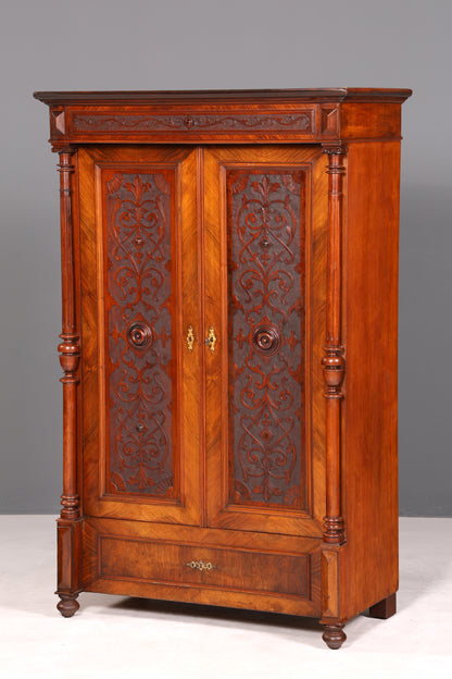 Beeindruckender Gründerzeit Schrank um 1880 Kleiderschrank Antik Jugendstil Wäscheschrank Dielenschrank
