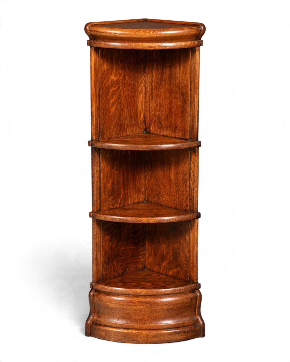 Original Globe Wernicke Vintage Solid Wood Corner Bookcase, English Corner Living Room
