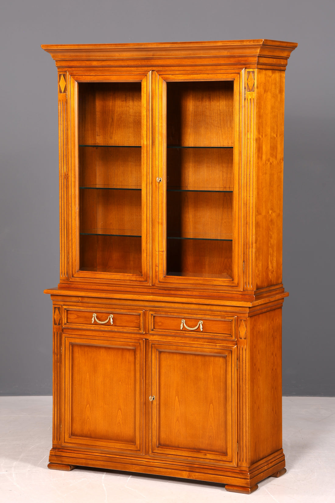 Traumhafte Original Selva Vitrine Antik Stil massiv Holz Buffet Villa Borghese Schrank Bibliothek