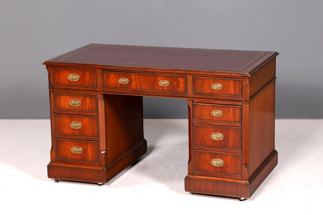 Beautiful Original Heldense English Desk Genuine Leather Top Office Desk Antique Office Desk