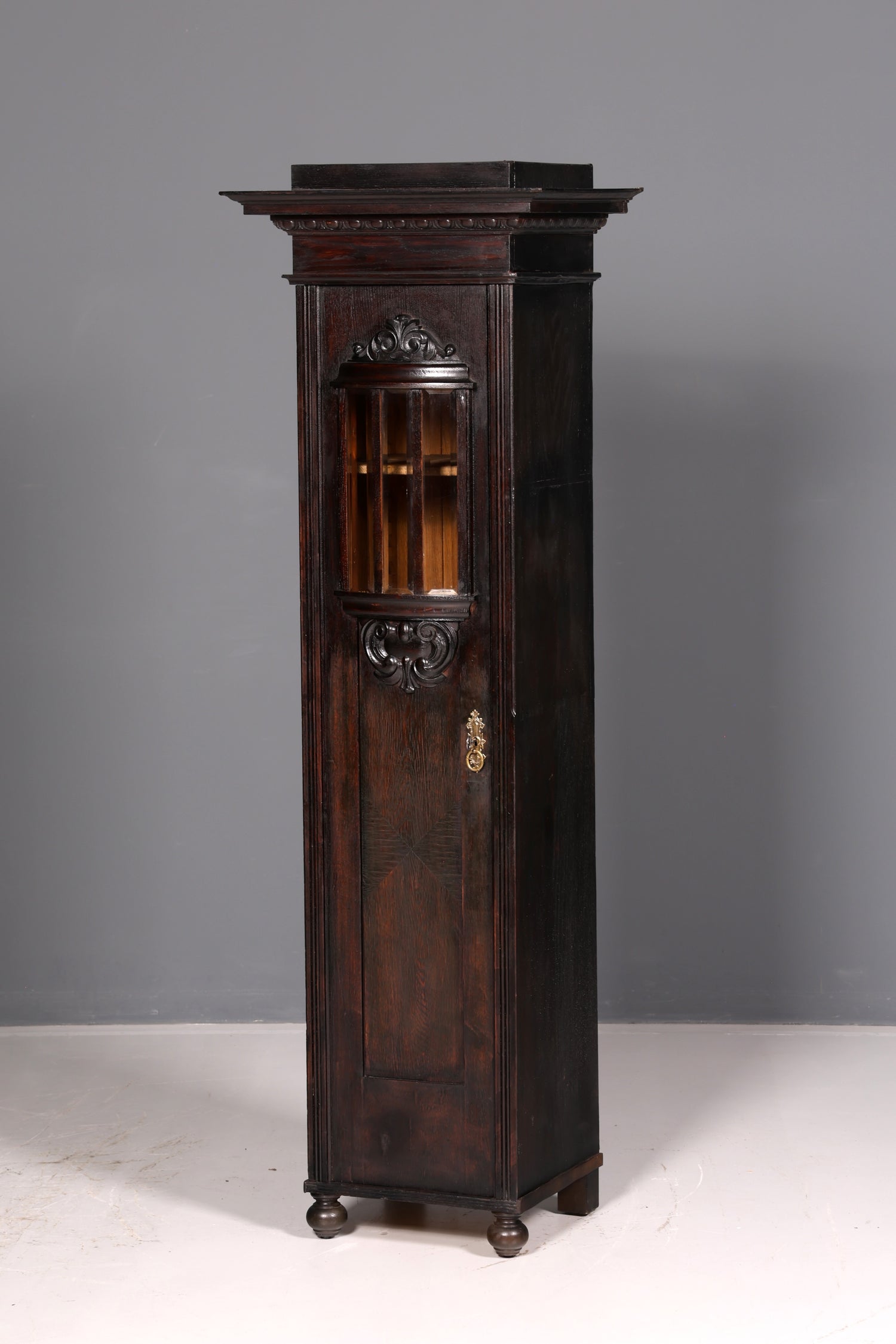Prachtvolle Jugendstil Vitrine Antiker Bücherschrank Geschirrschrank Glasvitrine Schrank Antik 1 von 2
