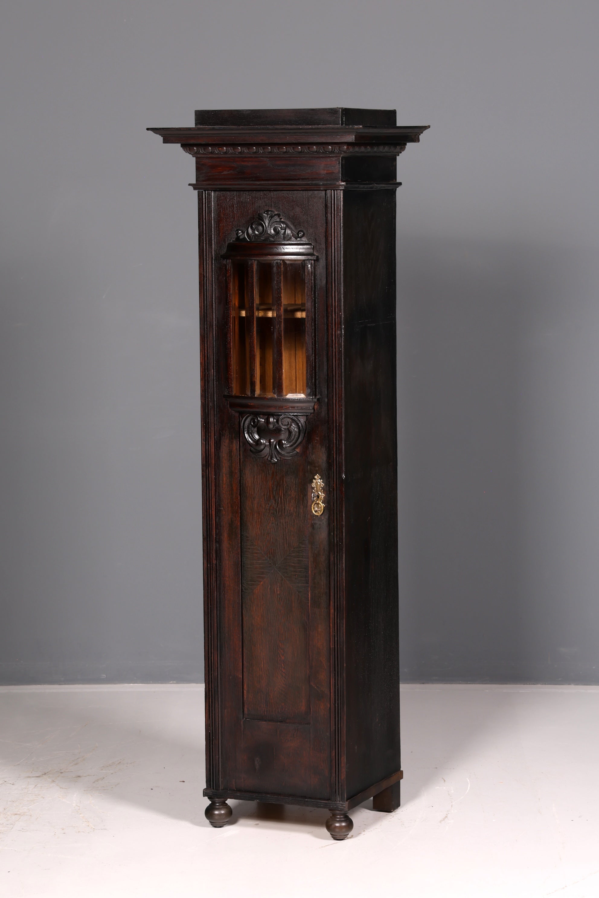 Prachtvolle Jugendstil Vitrine Antiker Bücherschrank Geschirrschrank Glasvitrine Schrank Antik 1 von 2