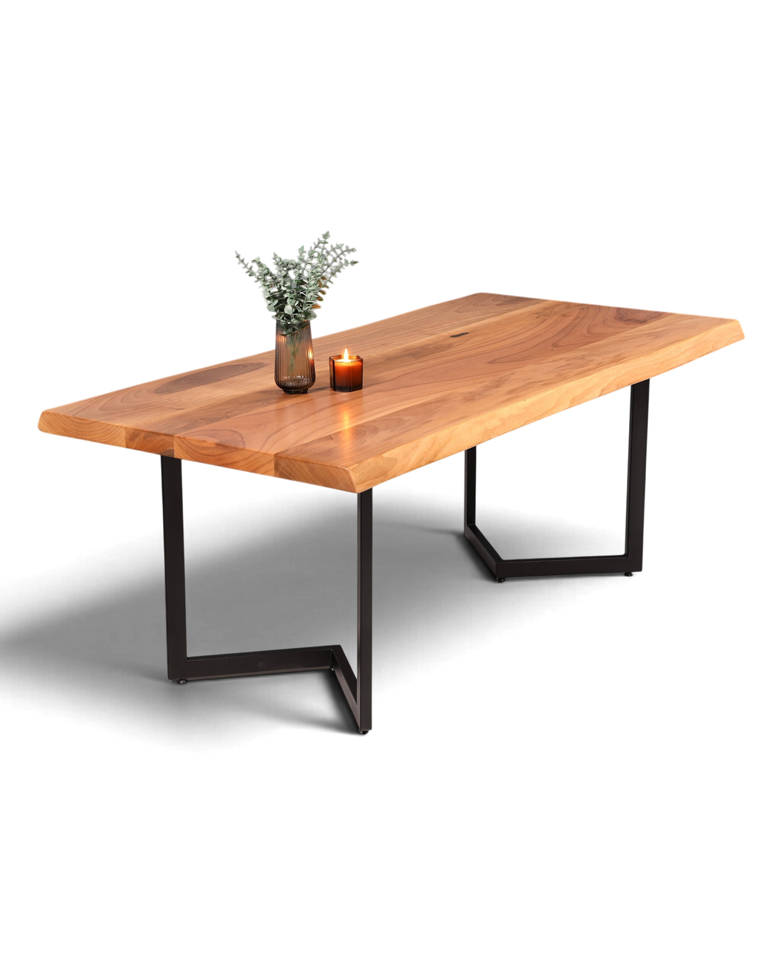 Traumhafter Nussbaum Tisch 200cm-100cm Esszimmer Tisch Baumkanten Platte Massiv Holz Küchentisch