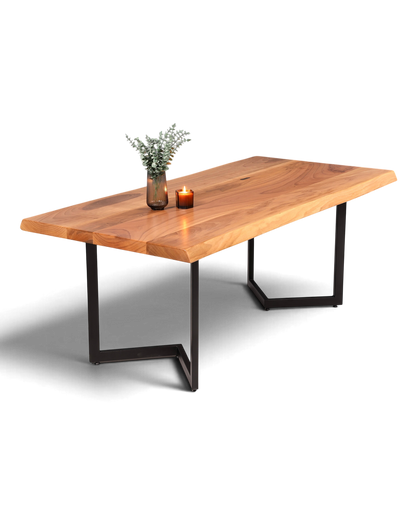 Traumhafter Nussbaum Tisch 200cm-100cm Esszimmer Tisch Baumkanten Platte Massiv Holz Küchentisch