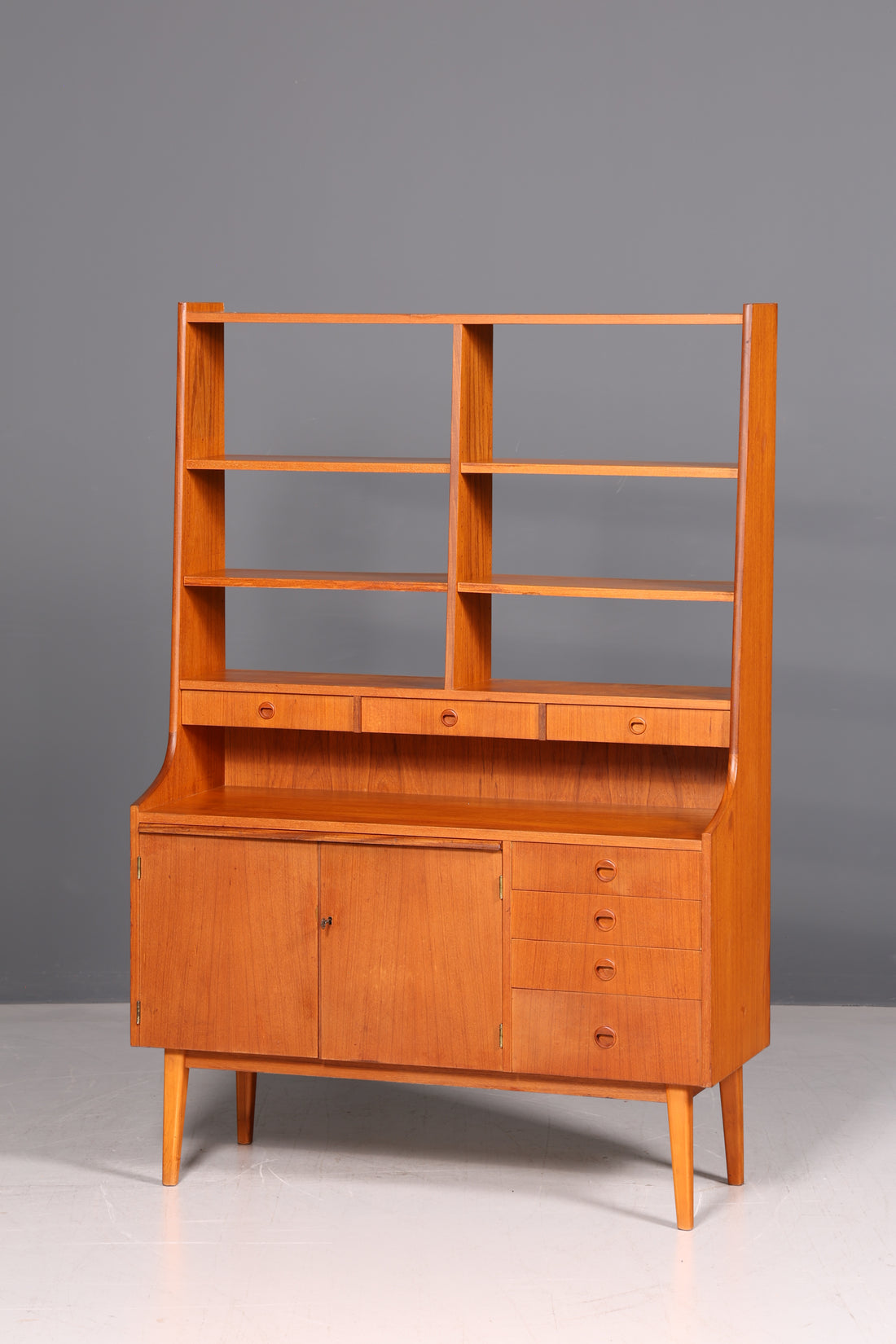 Wunderschönes Mid Century Regal Danish Design Vintage Schrank Bücherregal Highboard Retro 60er Massiv Holz Skandinavisch