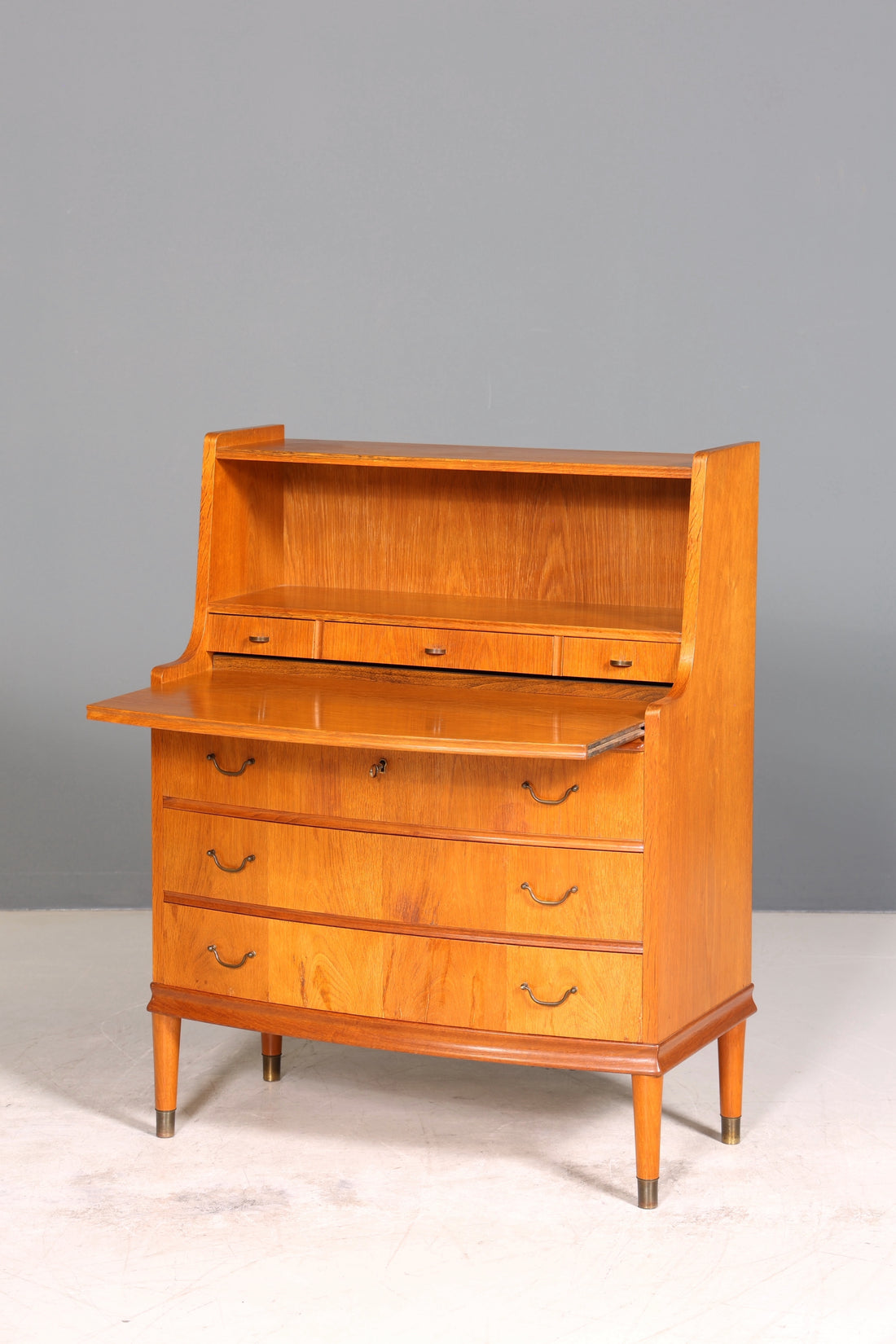 Traumhafter Mid Century Sekretär Büro Kommode echt Holz Schreibkommode Schrank