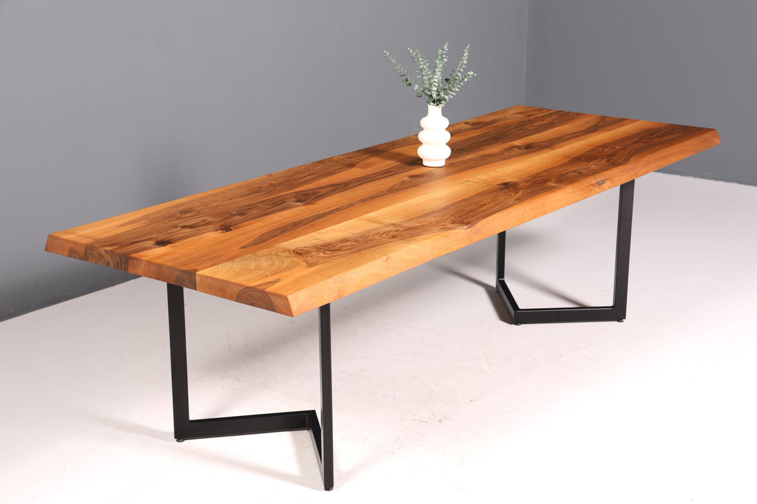 Beautiful walnut table 260cm-97cm dining room table live edge top solid wood kitchen table