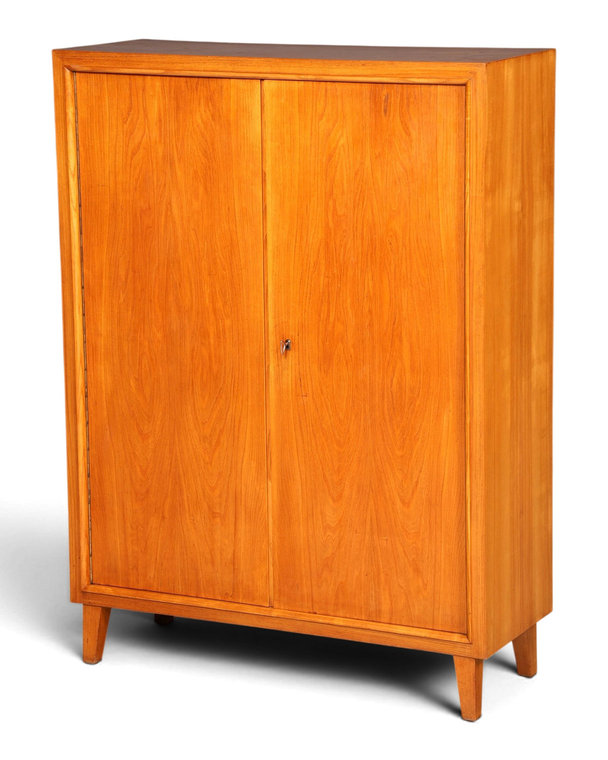 Hauptstadt Möblerei H919 Schrank aus hellem Holz mit zwei Türen im Mid-Century-Design