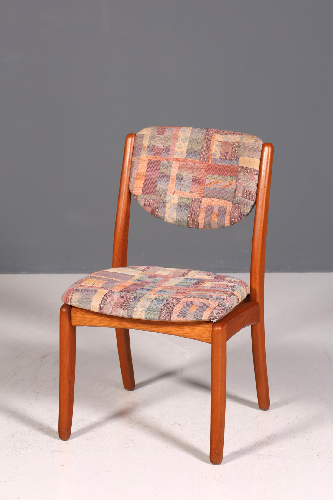 Schlichter Mid Century Stuhl Retro Esszimmer Stuhl Danish Design Küchenstuhl Teak Holz Sekretär Stuhl 2 von 2